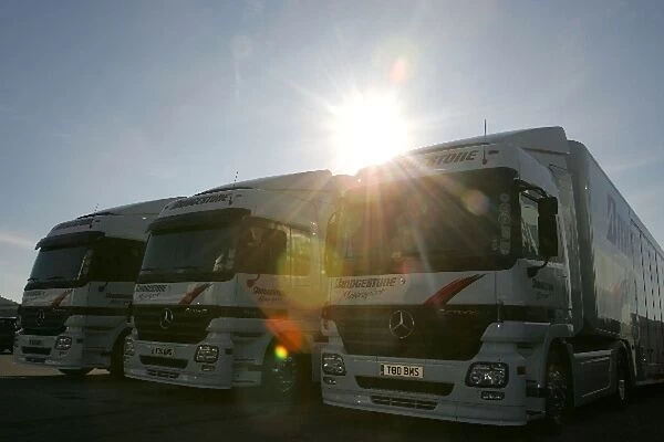 Formula One Testing: Bridgestone Motorsport trucks