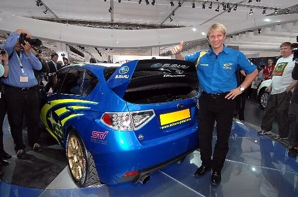 Frankfurt Motor Show: Petter Solberg with the new Subaru Impreza WRC concept car