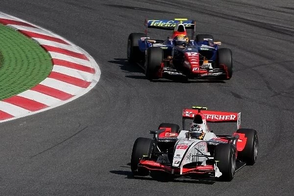 GP2 Series: Adrian Valles FMS International leads Giorgio Pantano Racing Engineering