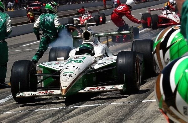 Second placed Paul Tracy (CDN) Team Green Dallara Chevrolet believed he had won following another controversial Indy