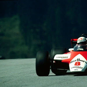 1982 AUSTRIAN GP. McLarens Niki Lauda finishes 5th behind the winner Elio de Angelis