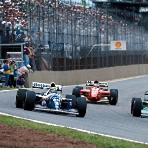 Formula One World Championship: Michael Schumacher Benetton B194 and Ayrton Senna Williams FW16 battle for position