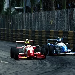International Formula Three: Ralph Firman, left, Paul Stewart Racing overtook Jarno Trulli, right, KMS Benetton Formula to take the win