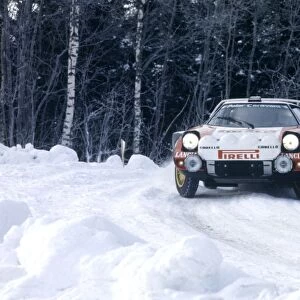 Stig Blomquist in the Stratos. Action: 1978 Sweden Rally