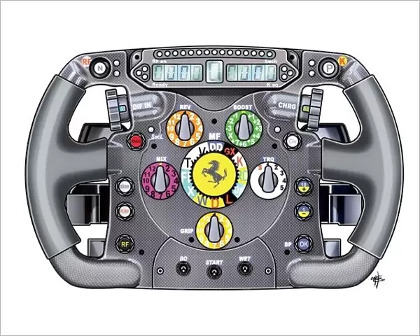 Ferrari F138, Alonsos steering wheel: MOTORSPORT IMAGES: Ferrari F138, Alonsos steering wheel