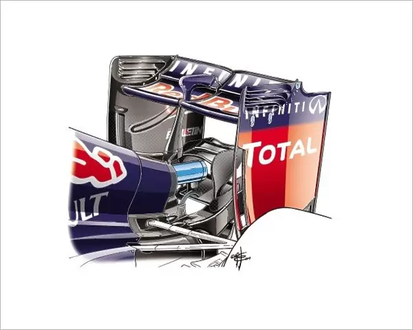 Red Bull RB10 rear wing (introduced at US GP) and new monkey seat