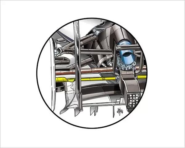 Williams FW36 twisted suspension element (forms part of the brake duct stack)