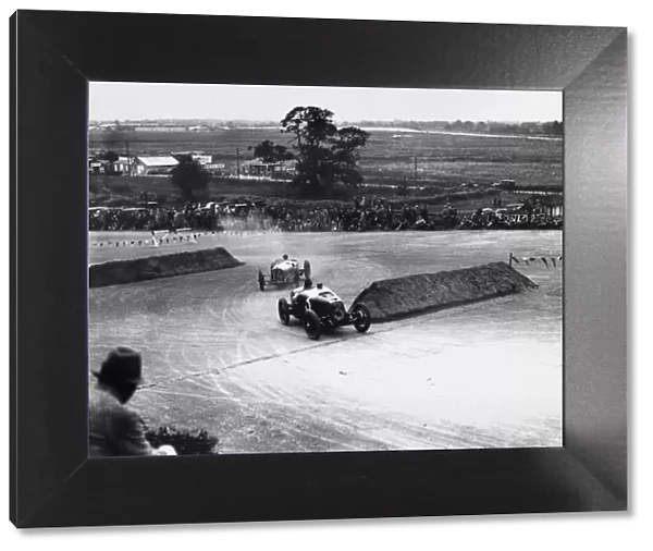 1926 British Grand Prix: George Eyston leads Robert Senechal  /  Louis Wagner. Senechal  /  Wagner finished in 1st position