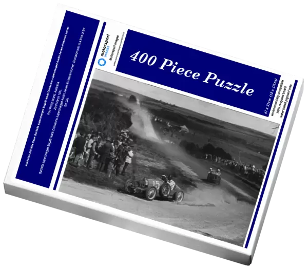 Australian 200 Mile Race: Bartletts supercharged Bugatti leads Dickasons supercharged Austin Seven at Heaven corner