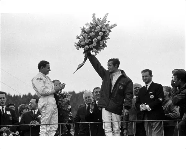 Formula One World Championship: Bruce McLaren winner for the first time in six years and the first win for the McLaren team applauds Jacky Ickx