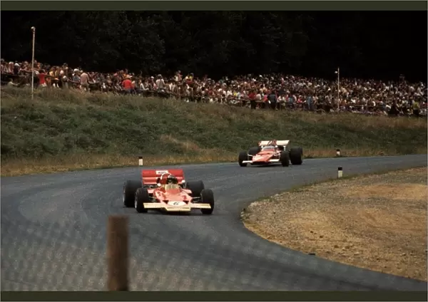 Formula One World Championship: Local hero Jochen Rindt Lotus 72C retired on lap 22 with a blown engine in what would be tragically his final GP