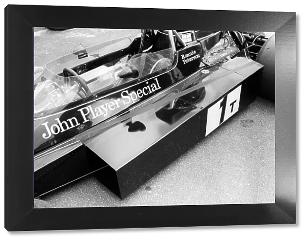 Formula One World Championship: The spare Lotus 76 was tested complete with huge taped on air ducts in a bid to cure a tendancy for the car to