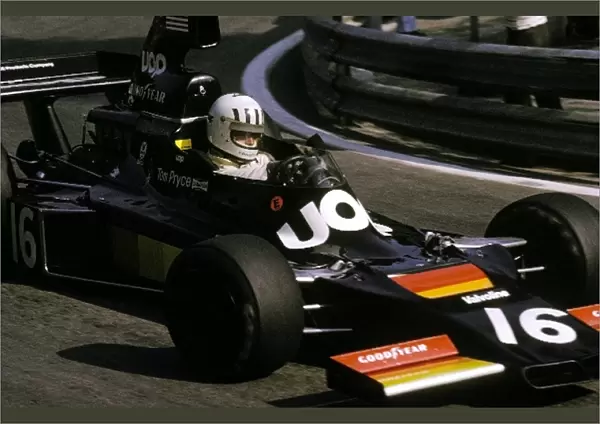 Formula One World Championship: Tom Pryce Shadow DN5 crashed out of the race on lap 24