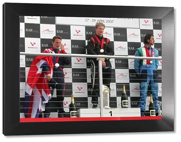 A1GP. The feature race podium -. 1st Nico Hulkenberg (GER) A1 Team Germany, centre.