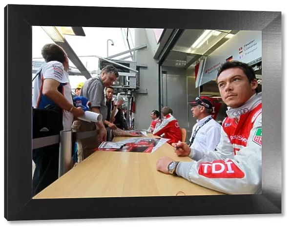 10lmt. Audi drivers sign autographs.. Le Mans 24 Hours Practice