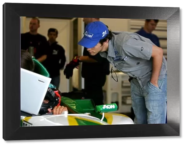 A1GP. Bruno Senna (BRA) in the A1 Team Brazil garage.
