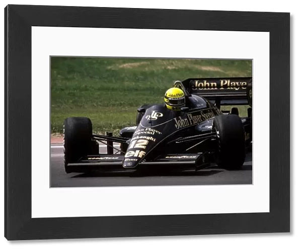 Formula One World Championship: Second place finisher Ayrton Senna Lotus 98T had probably the most spins of his career during practice; finding