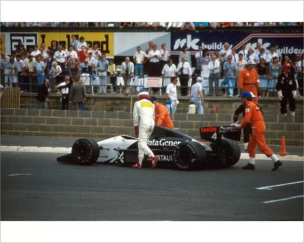 Formula One World Championship: Phillipe Streiff Tyrrell 016 retires with a blown engine