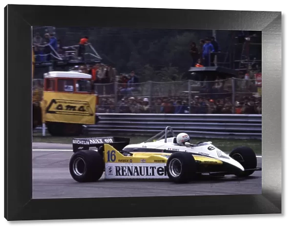 1982 SAN MARINO GP. Renaults Rene Arnoux secures Pole Position at Imola
