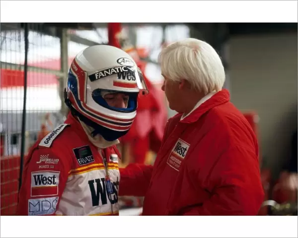 Formula One World Championship: Martin Brundle with Erich Zakowski Zakspeed Team Principal