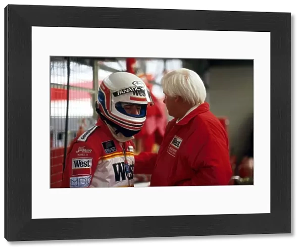 Formula One World Championship: Martin Brundle with Erich Zakowski Zakspeed Team Principal