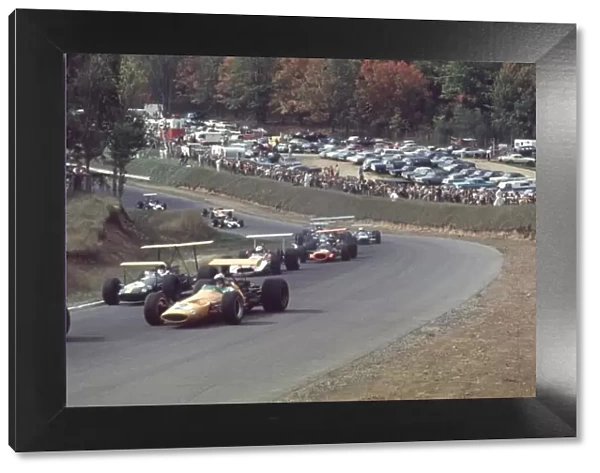 Bruce McLaren leads Brabham, Surtees and Rodriguez Canadian Grand Prix
