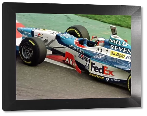 1997 BELGIAN GP JEAN ALESI ENTERS THE BUS STOP DURING QUALIFYING EVENTUALLY PUTTING