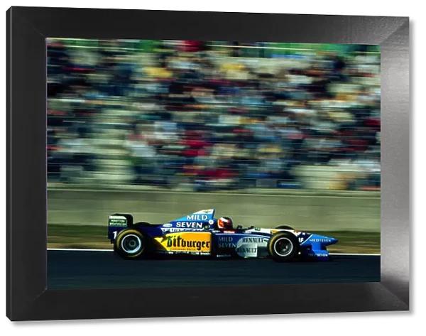 1995 Pacific GP. Michael Schumacher drives his Benetton to victory at Aida