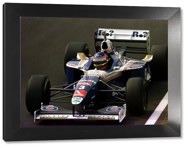 1997 BRITISH GP. Jacques Villeneuve qualifies in pole position. Photo: LAT
