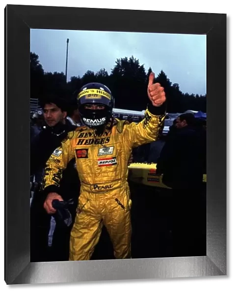 Belgian Grand Prix - 30. 8. 98 Damon Hill celebrates after winning the Belgian Grand