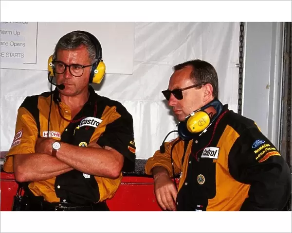 Formula One World Championship: Peter Collins Lotus Boss in 1992, with Lotus designer Peter Wright, right