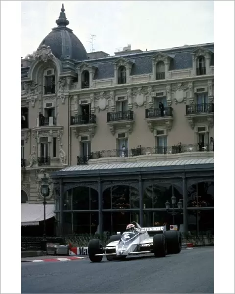 Formula One World Championship: Nelson Piquet Brabham BT 49, 3rd place goes past the Hotel de Paris