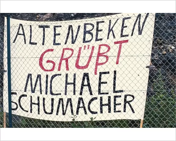 Formula One World Championship: Michael Schumacher gets a message from the fans