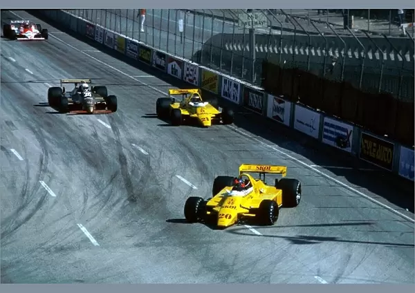 Formula One World Championship: Emerson Fittipaldi Fittipaldi F7 2nd place, leads team mate Keke Rosberg and Jochen Mass