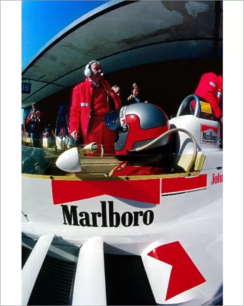 Formula One World Championship: John Watson in the new McLaren M28B retired from the race on lap 22 with a blown engine