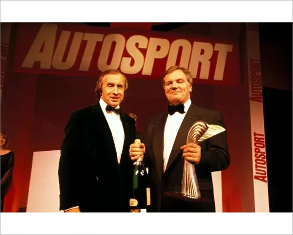 Autosport Awards Ceremony: Jackie Stewart presents Williams Technical Director Patrick Head with the Award for Racing Car of the Year