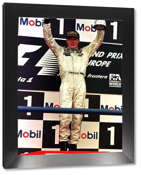 1997 EUROPEAN GP. Mika Hakkinen wins the first race of his career in Jerez