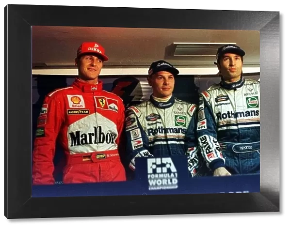 1997 EUROPEAN GP. 3 Pole positon men. Jacques Villeneuve, Micheal Schumacher