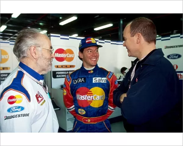 Formula One World Championship: Eric Broadley Lola Team Principal and Ricardo Rosset Lola talk with Prince Albert