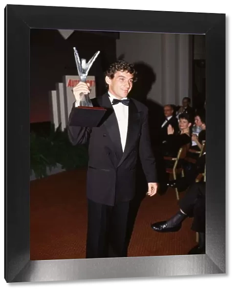 Ayrton Senna with his Autosport Award in 1991 Formula One World Championship World