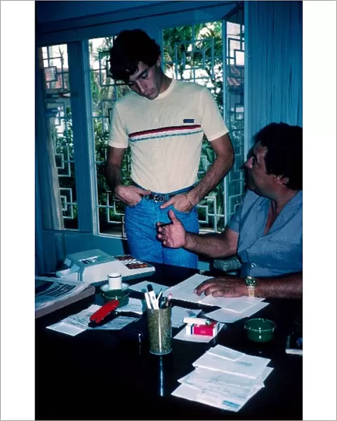 Formula One World Championship: Ayrton Senna relaxing at his home in Sao Paulo prior to his first Grand Prix