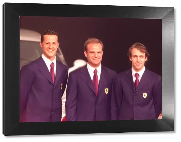 Michael Schumacher, Rubens Barrichellom Luca Badoer Ferrari Launch, Ferano, Italy