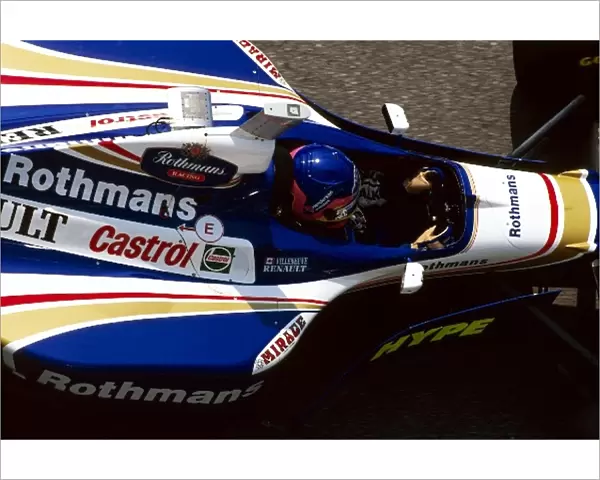 Formula One World Championship: Pole sitter and race winner Jacques Villeneuve Williams FW19