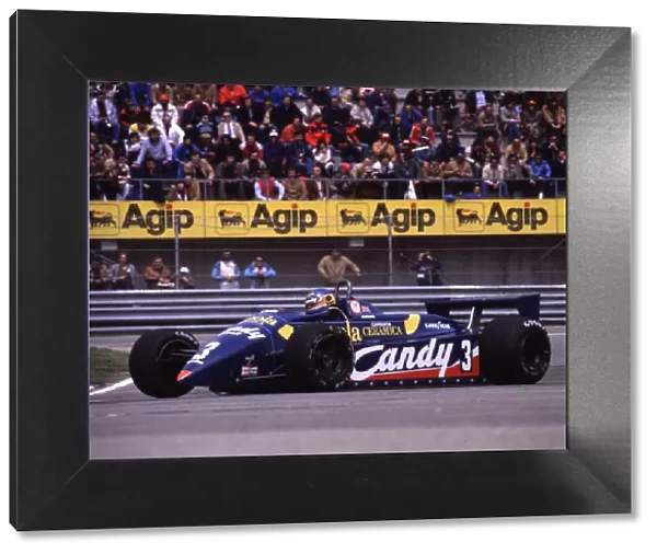 1982 SAN MARINO GP. Tyrrells Michele Alboreto finishes 3rd behind the Ferrari 1-2 of