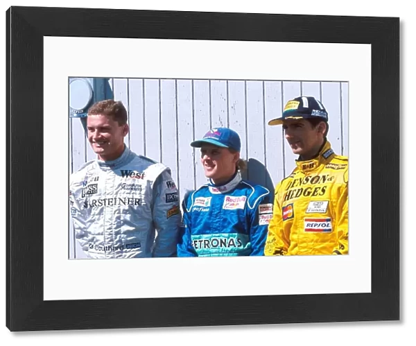 Formula One World Championship: David Coulthard Mclaren, Johnny Herbert Sauber and Damon Hill Jordan