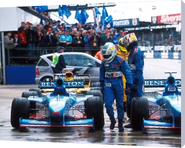 Formula One World Championship: Giancarlo Fisichella Benetton with Alexander Wurz Benetton