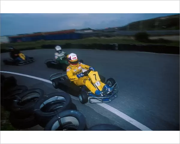British Formula Three Championship: Juan Pablo Montoya enjoys a karting race amidst the serious F3 action