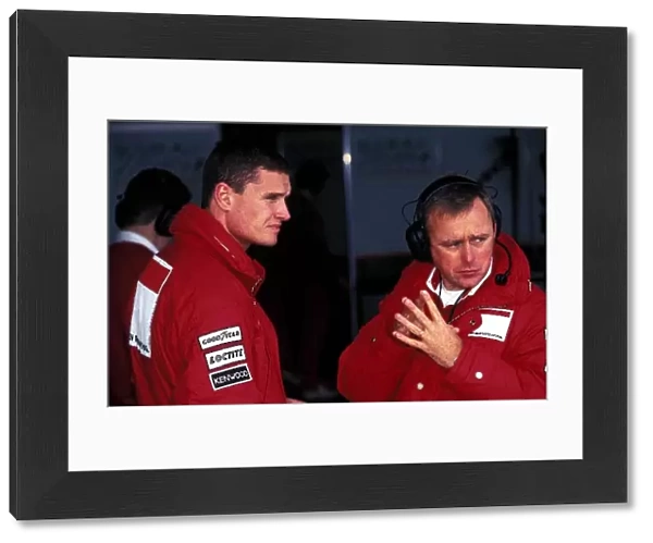 Formula One Testing: David Coulthard McLaren talks with his engineer David Brown McLaren