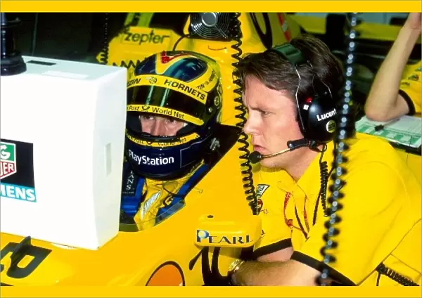 Formula One World Championship: Heinz-Harald Frentzen Jordan and Sam Michael Jordan Race Engineer