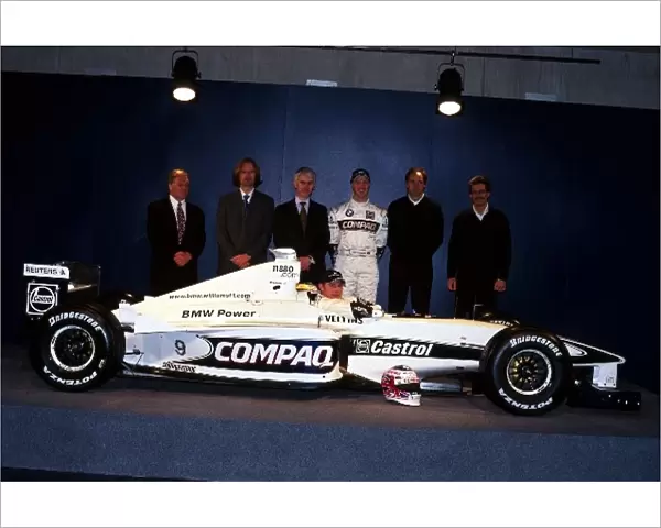Formula One World Championship: The launch of the Williams FW22 with new driver Jenson Button in-car and dignitaries: Patrick Head Williams Technical